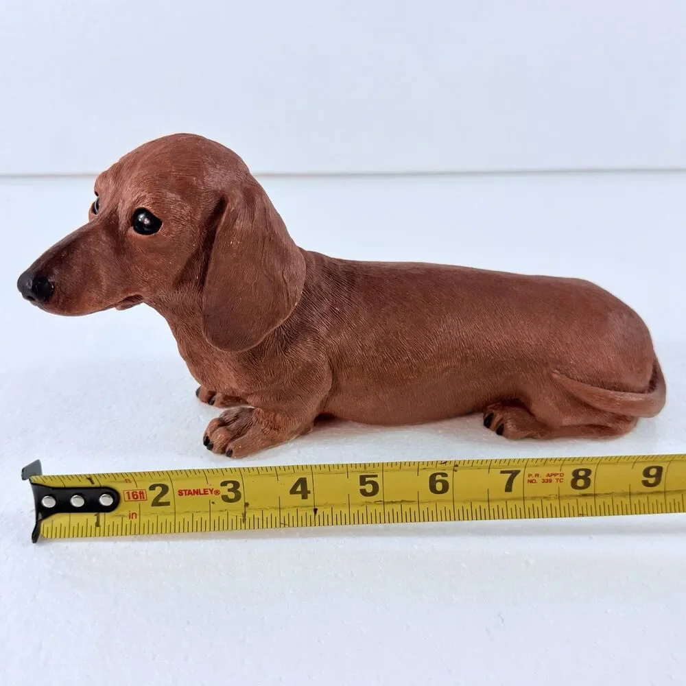 Vintage Sandicast Large Brown Dachshund Weiner Dog Figurine Sandra Brue Signed